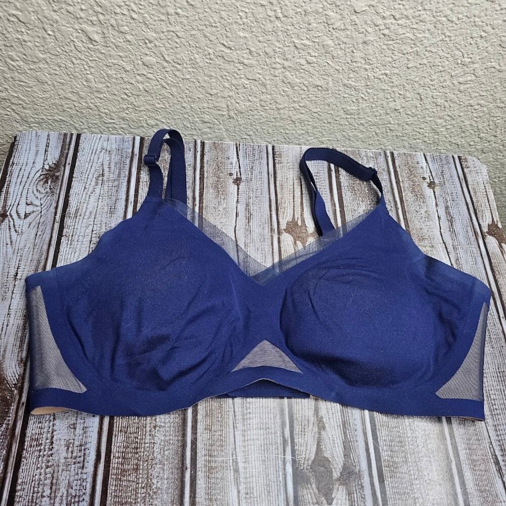 Honeylove crossover bra wireless comfort Women's size medium blue padded